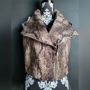 Dash by Kardashian Snakeskin Print Women's Jacket Vest Sz S